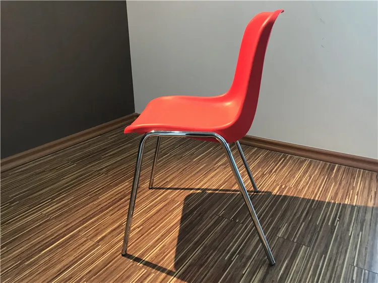 chinese office furniture cheap durable modern school cafe fast food training dining restaurant plastic chair metal leg stackable