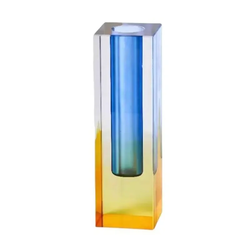 High Quality Small Glass Plexiglass Vase 3mm Dazzle Colored Acrylic for Home Decoration Model Flower Artificial-Plastic Crafts