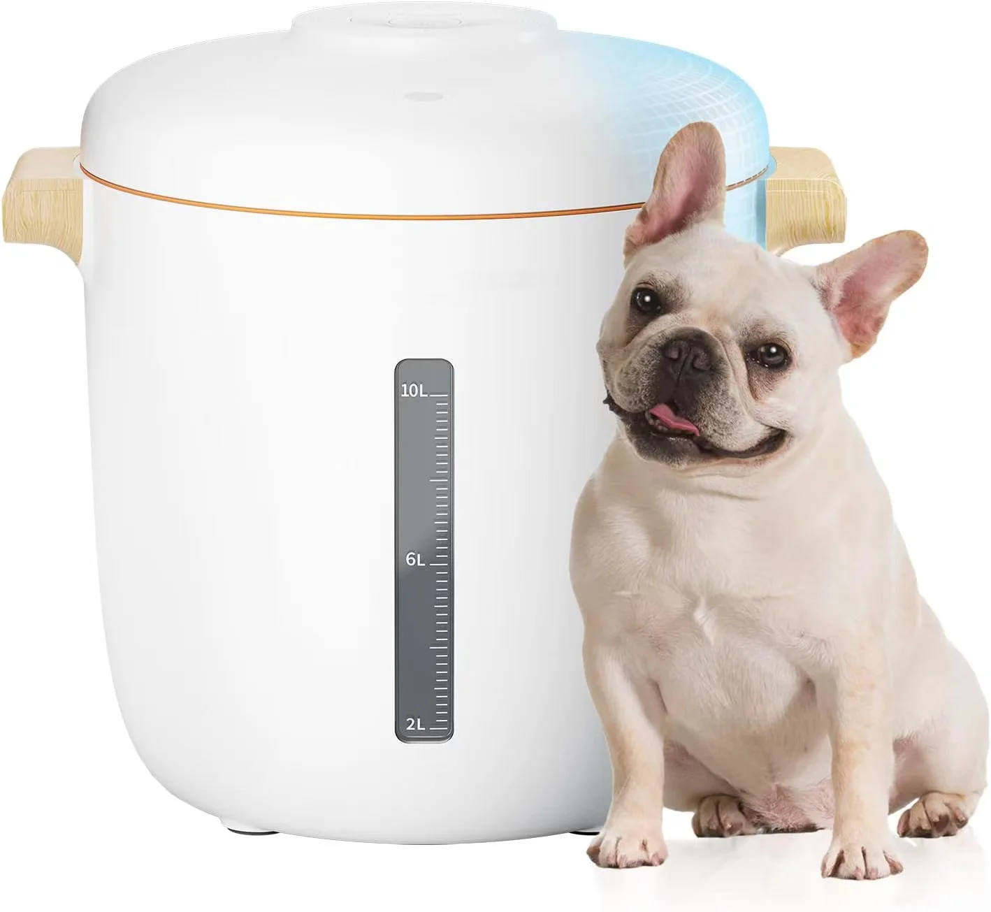 Portable 14L White Dry Food Storage Real-time Vacuum Status Healthy Nutritional Grains Viewable Window Automatic Water