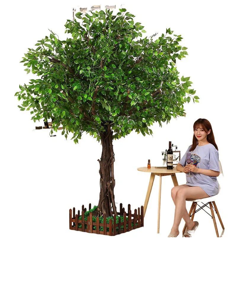 Simulation tree Large interior decoration simulation green plant hotel money tree Green plant potted Simulated banyan tree