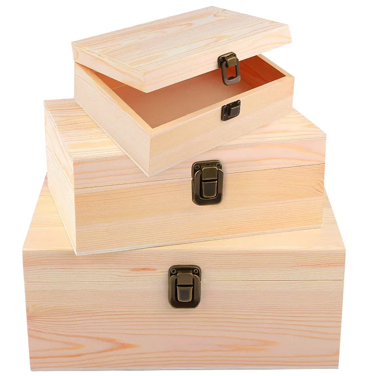 Лидер продаж, Сосновая коробка из натурального дерева, 3 размера
