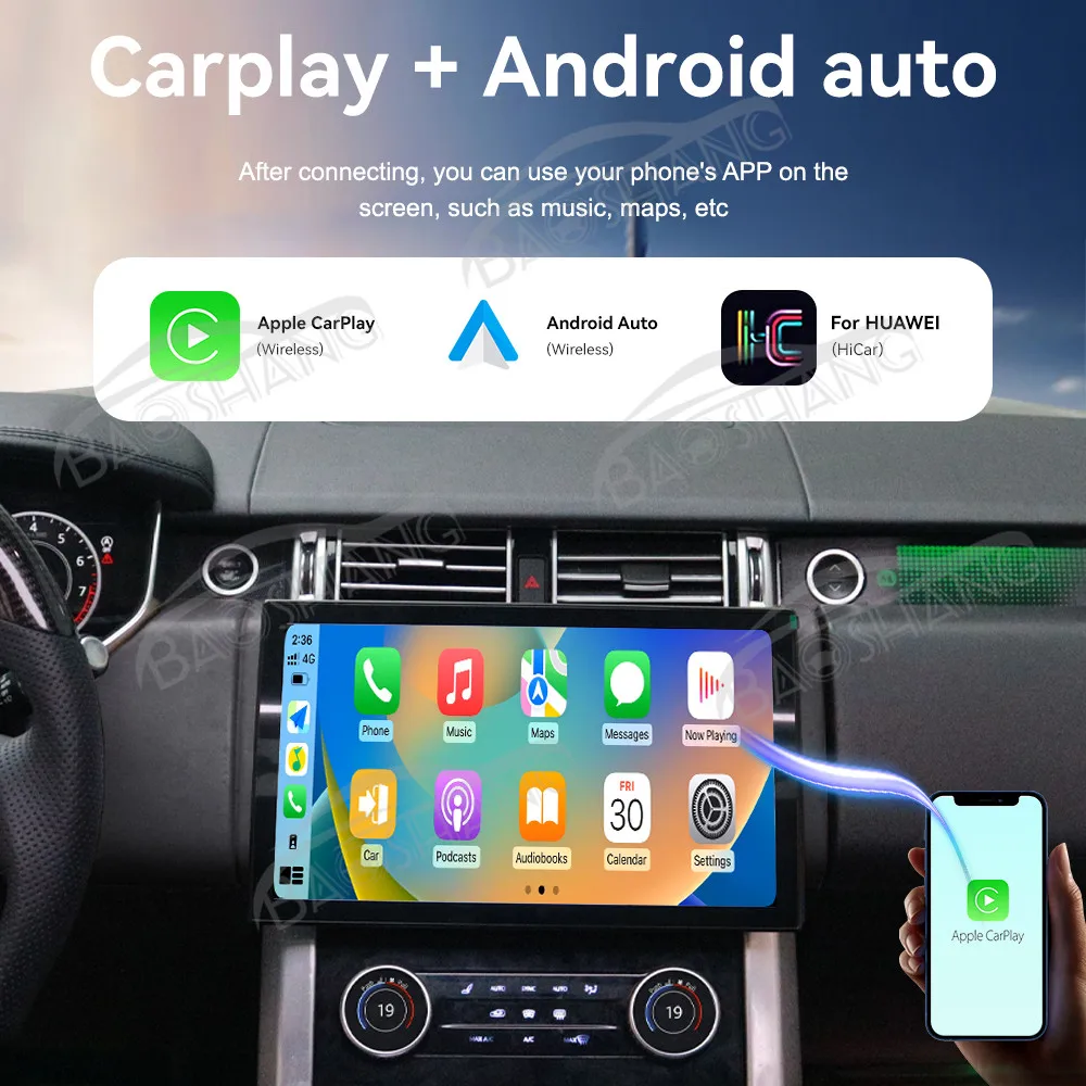 13.3' Carplay For Land Rover Executive 2013-2017 Android 14 GPS Navi Multimedia Player Auto Wireless Car Radio up-down screen