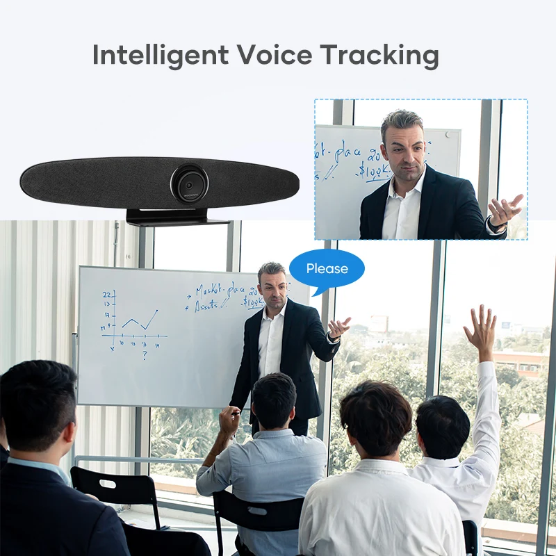 4K UHD BT5.0 Voice tracking USB plug and play video camera with HiFi mic array and beamforming speaker video conference solution