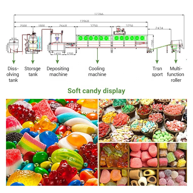 Starch Gelatin Compound Soft Candy Full Automatic Gummy Bear Mould Jelly Cola Starch Ball Form Make Machine