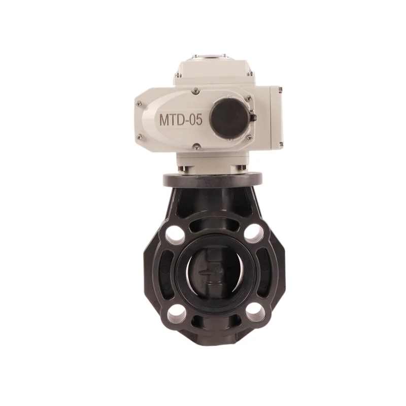 Electric Butterfly Valve 220V DN50 Electrical Actuator PVC/UPVC Butterfly Valve Motorized Wafer Butterfly Valve