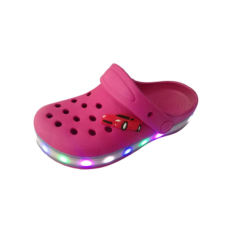 
comfortable fashion new style led light eva non slip clogs for child 