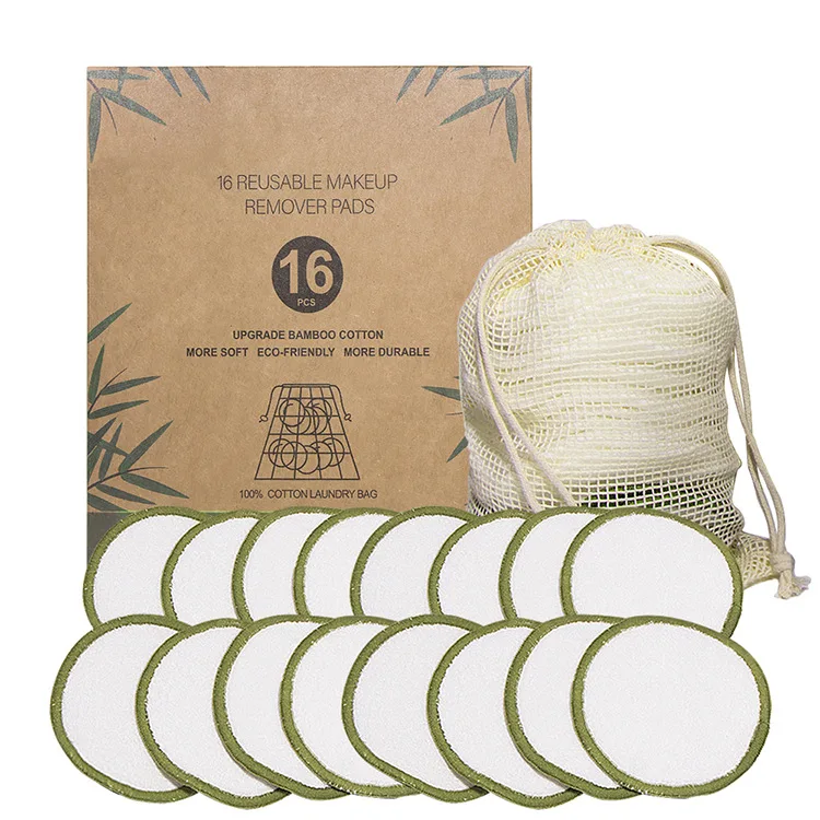 
100% Biodegradable bamboo cotton make-up remove pads 