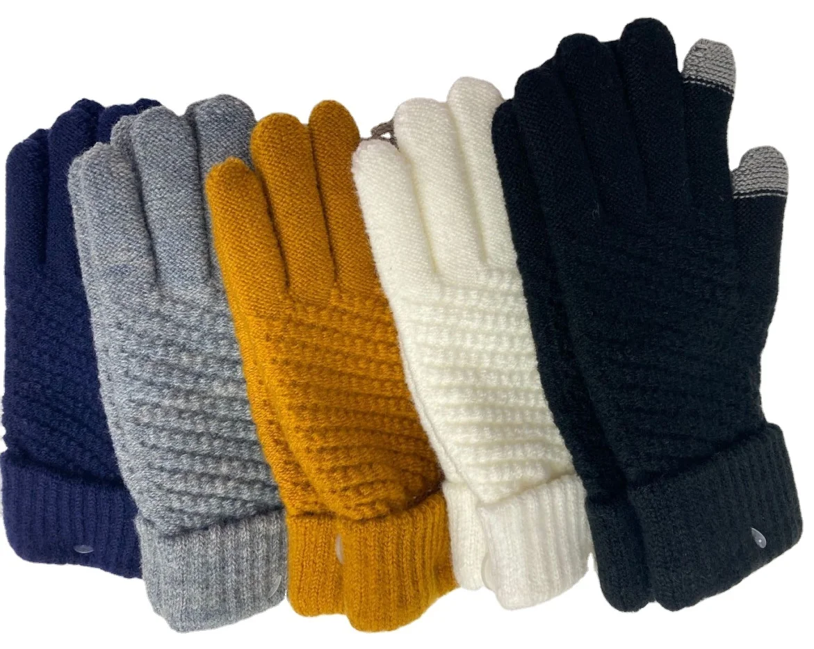 Зимние перчатки для сенсорных экранов, удобные и теплые кашемировые жаккардовые перчатки