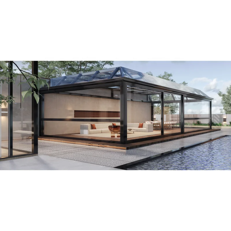 glass house winter garden aluminum frame used cheap freestanding dome glass room