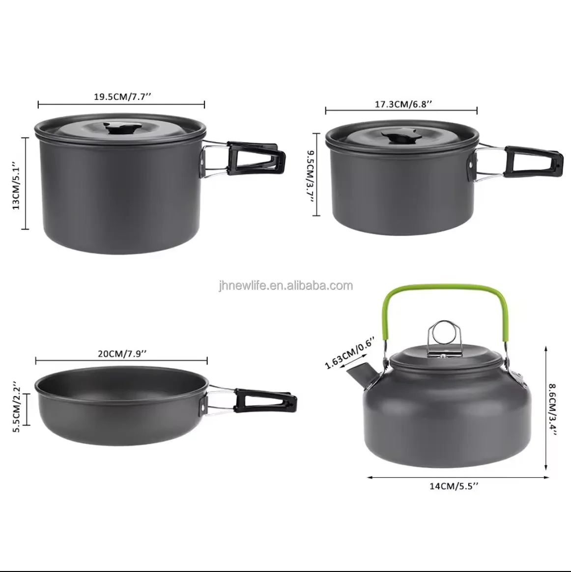 Aluminum Alloy &Stainless Steel &Titanium Pot Hanging Pot with Cover Folding Handle Camping Picnic Home Portable Cooking Pot