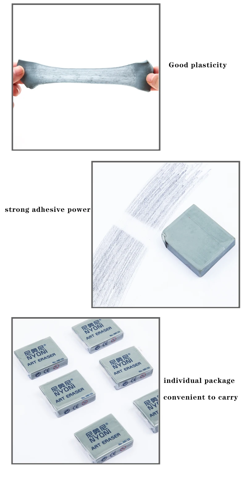 
Nyoni N8133 Plastic Rubber Kneaded Eraser White Pencil Shape Eraser 