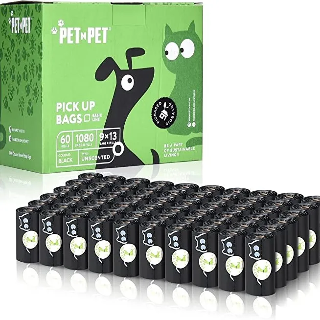 Factory Supplier Doggie Bio Corn Starch Custom Eco Friendly Compostable Biodegradable Pet Waste Dog Poop Bags for Pet Poop