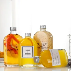 Wholesale 100ml 250ml Frosted Transparent Beverage Drink Soda Tea Oil Flat Cold Coffee Glass Bottle for Liquor Juice