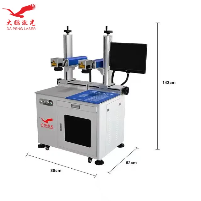 2 in 1 Desktop Max Raycus 2 Axis 20w 30w 50w Double Red Lights Galvo Scanner Kit Fiber Laser Machine Marking Engraver