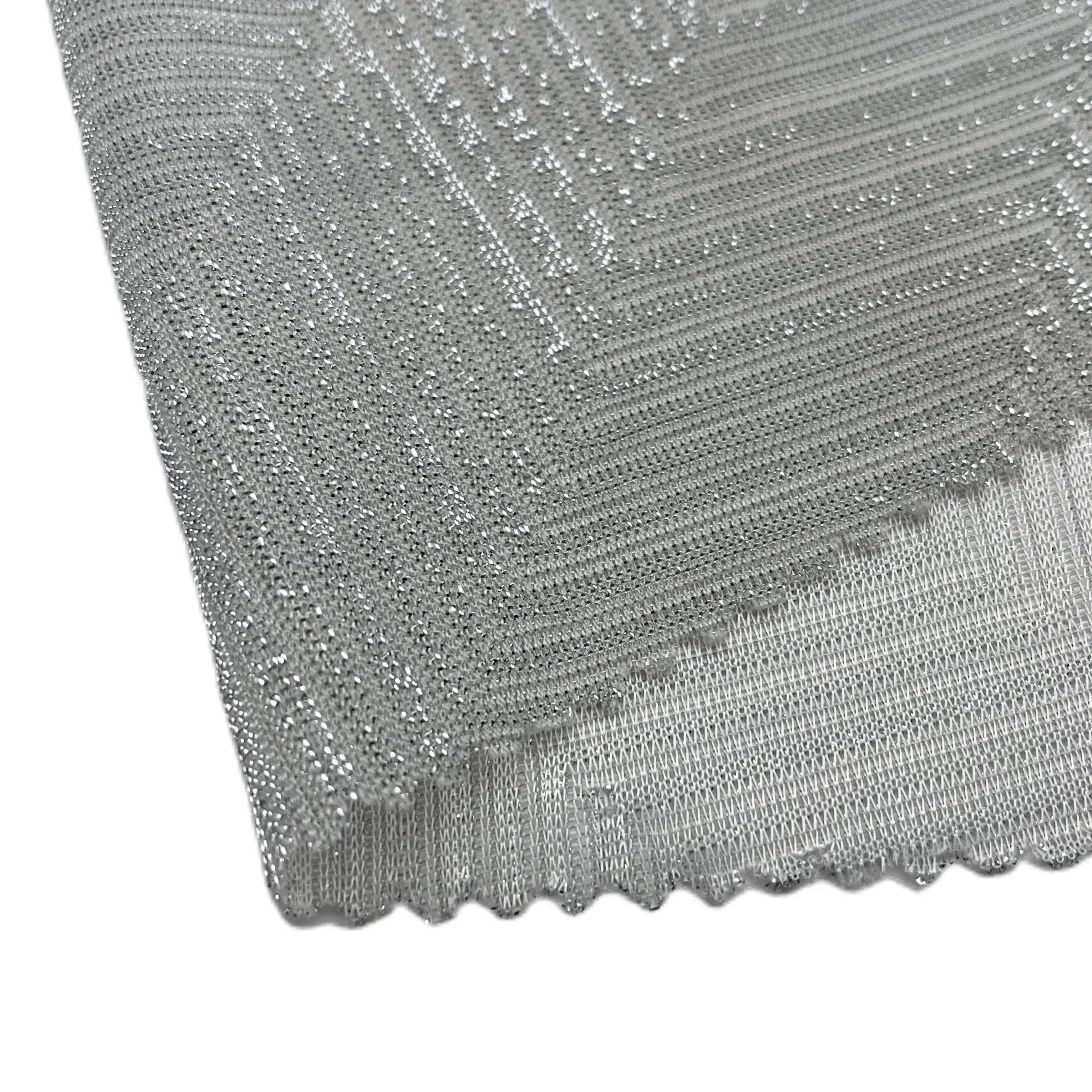 Wholesale good design 100% Polyester jacquard fabric Lurex Knitted With Metallic Yarn Lurex Jersey Metallic Fabric For women Dre