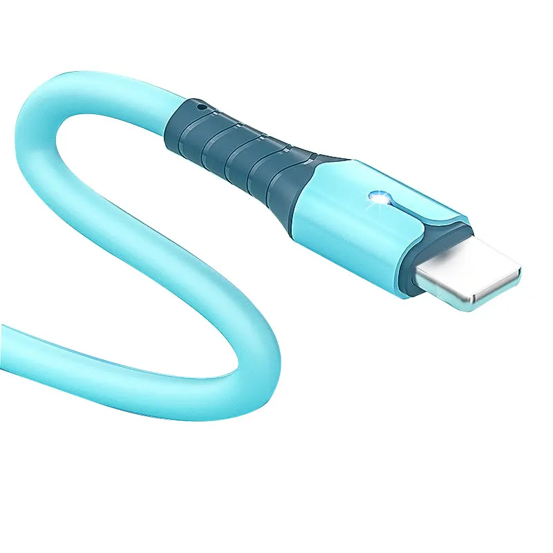 
New Fashion Macaron Color USB lighting data Cable For IOS Data cable light up charging cable 