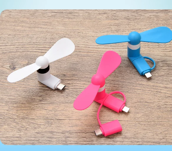 2020 2 IN 1 Mini Travel Portable rechargeable Cell Phone Fan electric water cooler USB Fan For iPhone Android mini usb fans