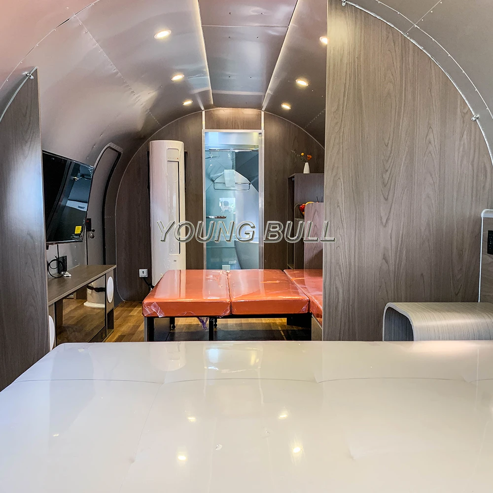 Youngbull Bowlus Popular vintage camper caravan travel trailer Custom Size Camping Caravan Motorhome Mobile