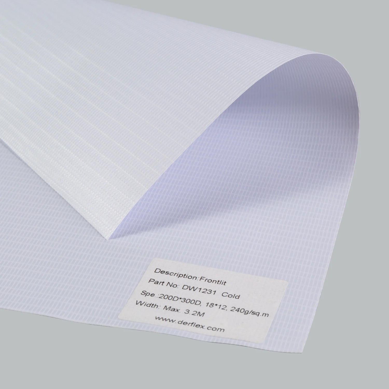 DERFLEX frontlit backlit 4ft 5ft 6ft 8ft 10ft pvc flex banner rolls white black grey back