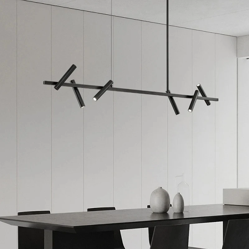 Minimalist Chandelier Black Metal Hanging Light Fixtures For Dining Room Kitchen Bedroom Decorative Indoor Pendant Light