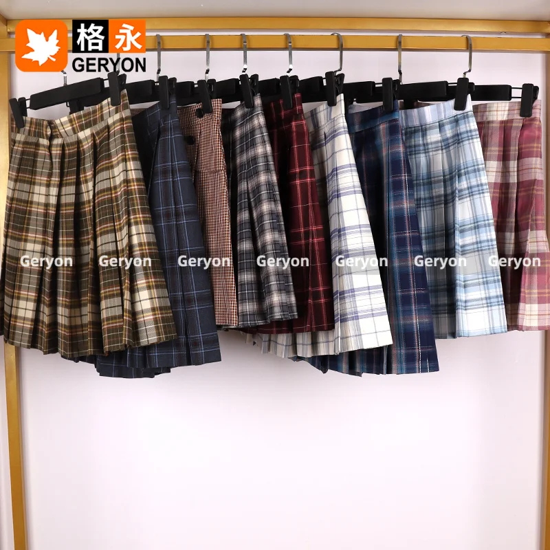 GERYON vintage mini skirt pleated cotton bale bea bales dress for ladies second hand clothing cambodia