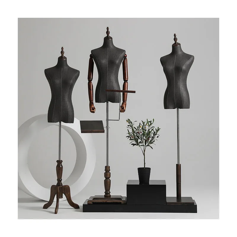 Черный дисплей одежды половина тела свадебное платье манекен женский манекен на продажу *