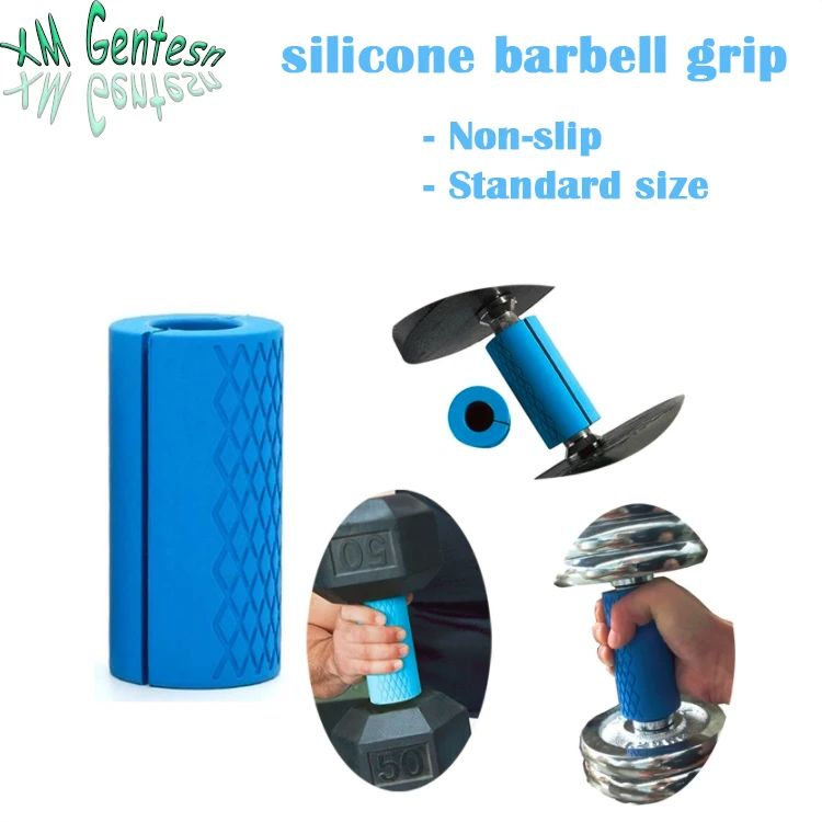 Custom logo  fitness silicone barbell grips weightlifting grips gym bar grips for training
