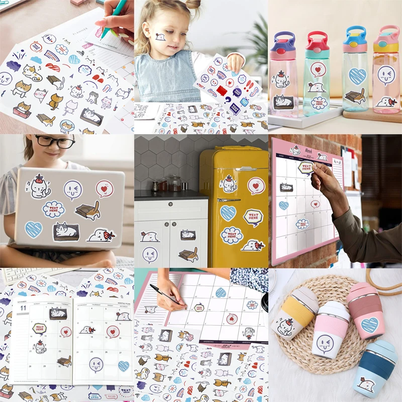 Wholesale Self Adhesive Paper Kiss Cut Stickers Cartoon Promotional Waterproof Custom Sticker Sheet