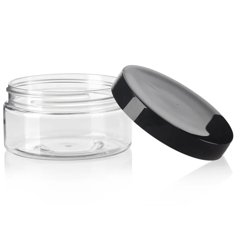 Factory Food Grade Packaging clear 1OZ 1.5OZ 2OZ 3OZ 4OZ 5OZ 6OZ Aluminum Pet Transparent Plastic Bottle Jar 300ml
