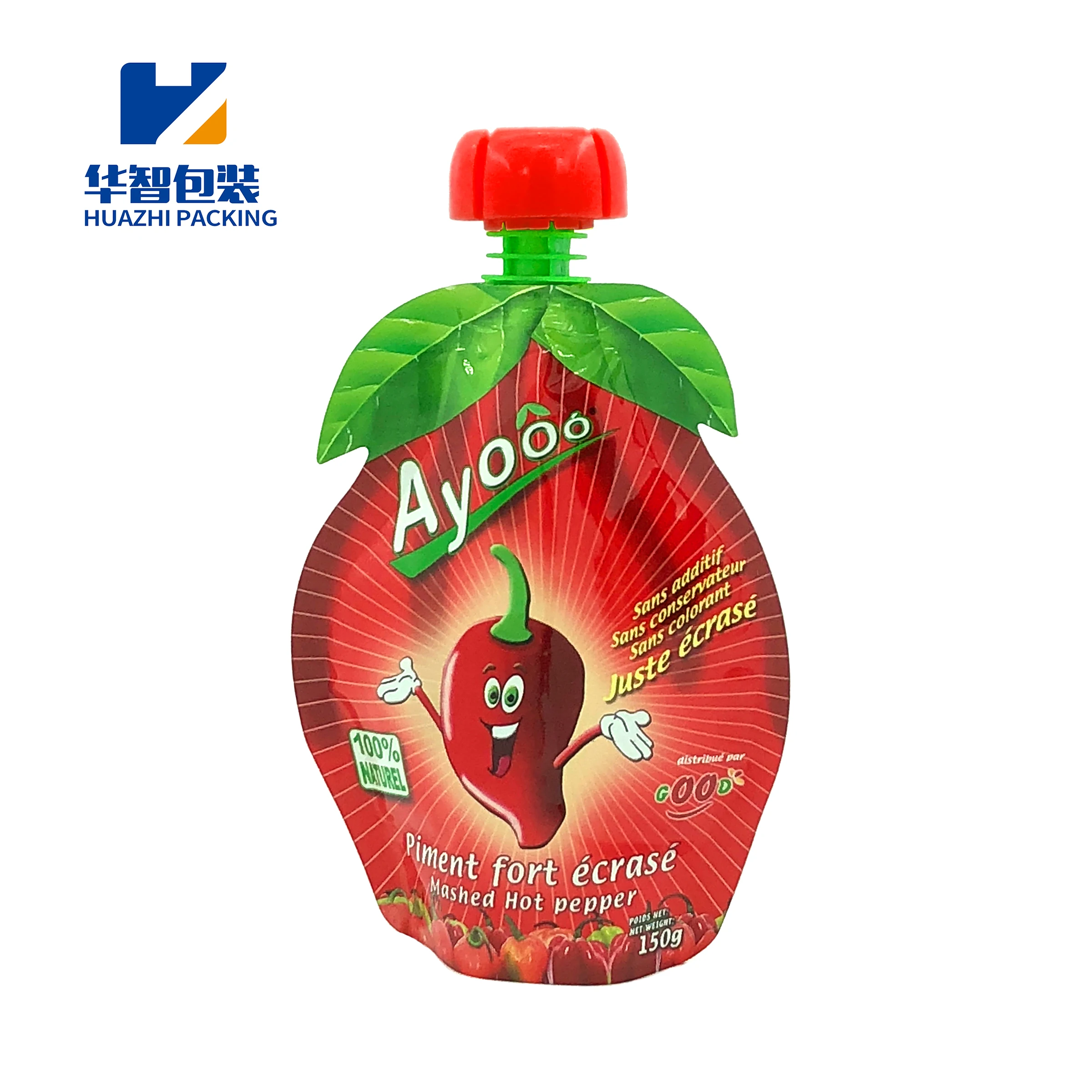 Custom Reusable Stand Up Liquid Drink Packaging Spout Pouch Yogurt Pouch