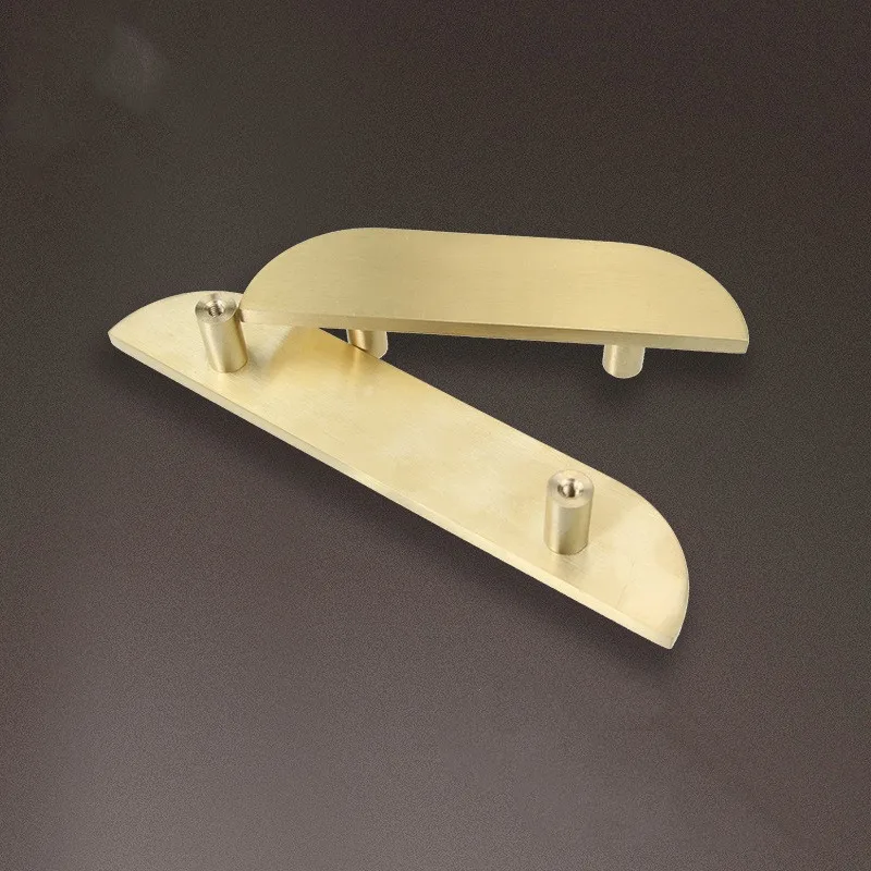 Luxury Furniture Handles Solid Brass Wardrobe Door Pulls Semicircle Brass Cabinet Handles Half Moon Shape Cooper Handles
