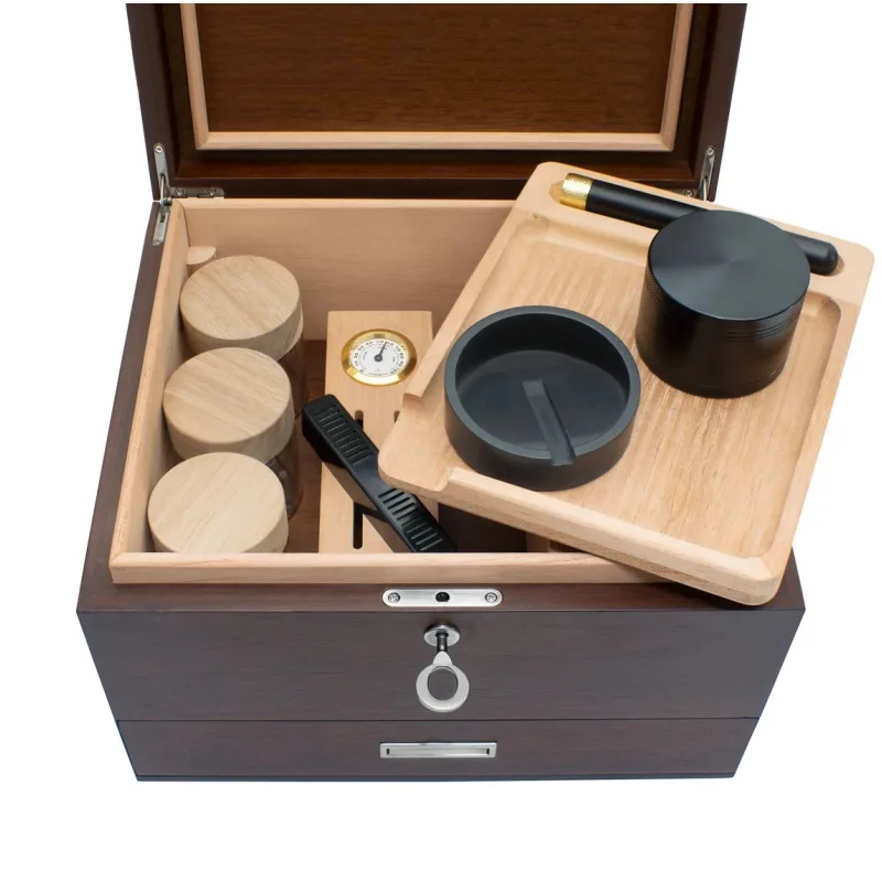 New Solid Wood Box high big wooden case stash storage box with lock