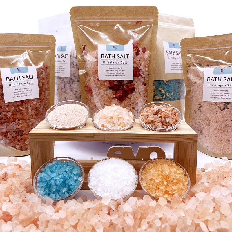 100% Natural Self-Care Set Himalayan Pink & Epsom Bath Salts Essential Oils with Optional Scents Handcrafted Bath Foot Soak