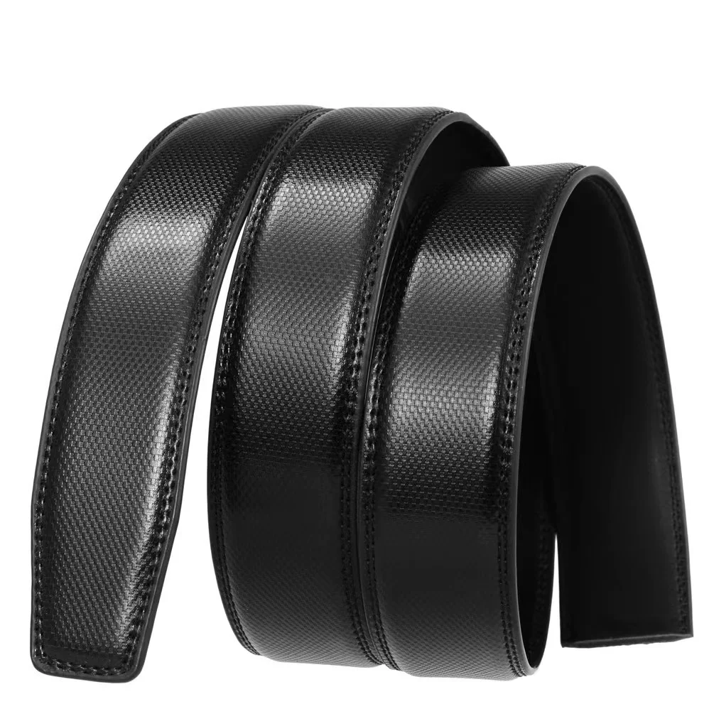 Split Genuine Leather Black And Brown Grain Auto Buckle Men Belt Strap