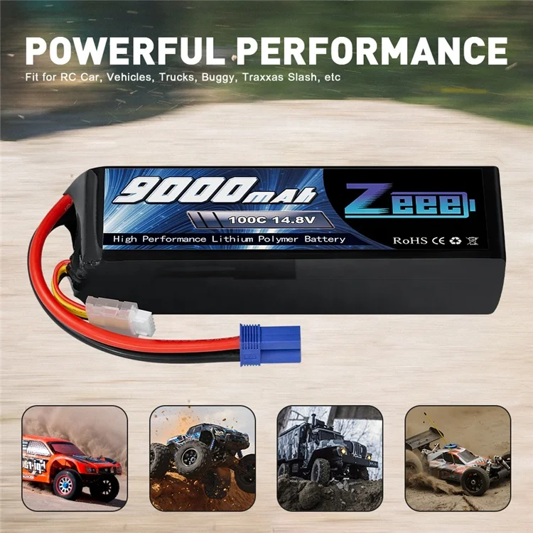 Zeee 4S 14 8 V 100C 9000 мА/ч лучший провод с силикатной гелевой батареи EC5 для Traxxas X-Maxx 8S 4WD RTR RC Monster