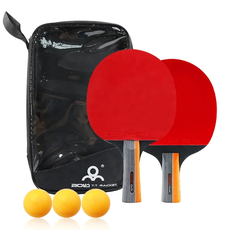 
New Design Table Tennis Racket For Sale Ping Pong Bat Set With 3 Balls 