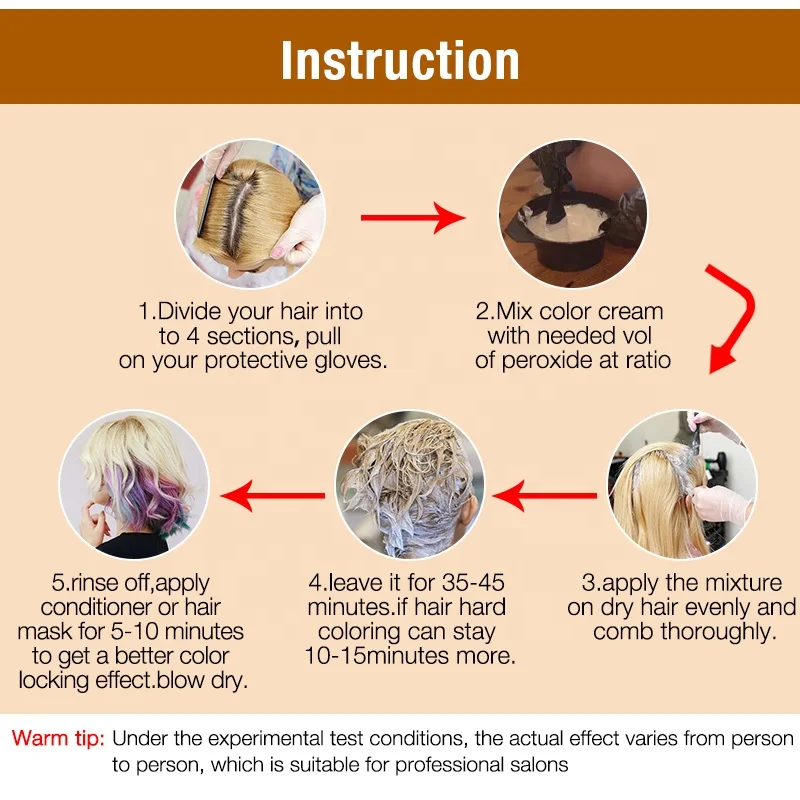 Private Label Natural Hair Color Cream Hair Dye for Professional Salon Semi Permanent Blue Low Ammonia Organic Hair Dye Cream