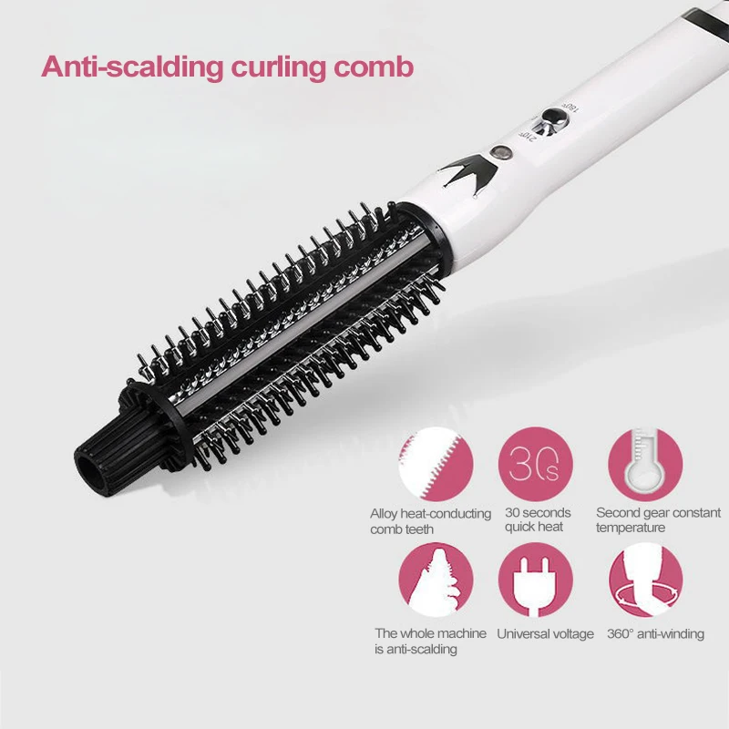 360 Degree Rotating Hair Curler Comb Automatic Curling Comb Auto Rotating Hair Curler Comb Professional Hairs Rollers Curling