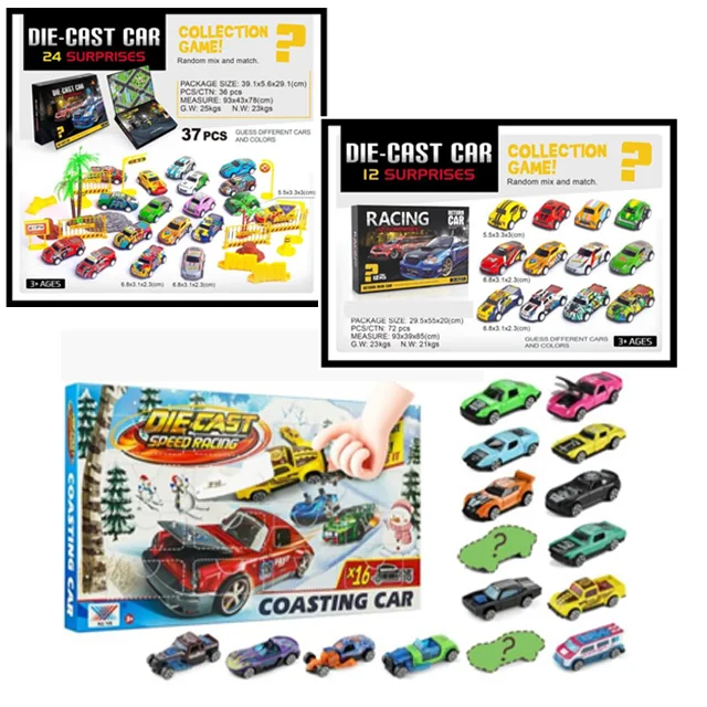 Hot Sale Christmas Countdown Calendar Blind Box Kid Advent Calendar Car Blind Box Surprise Toy for Boys Girls