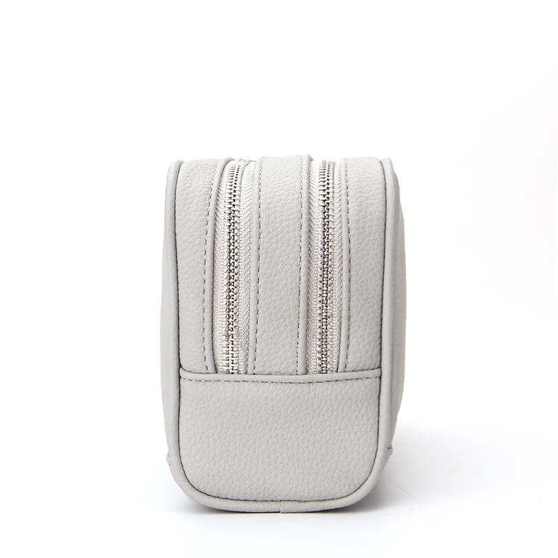 Ladies Portable Large Storage 2 Compartment Double Zipper Toiletry Bag Makeup Bag Cosmetic