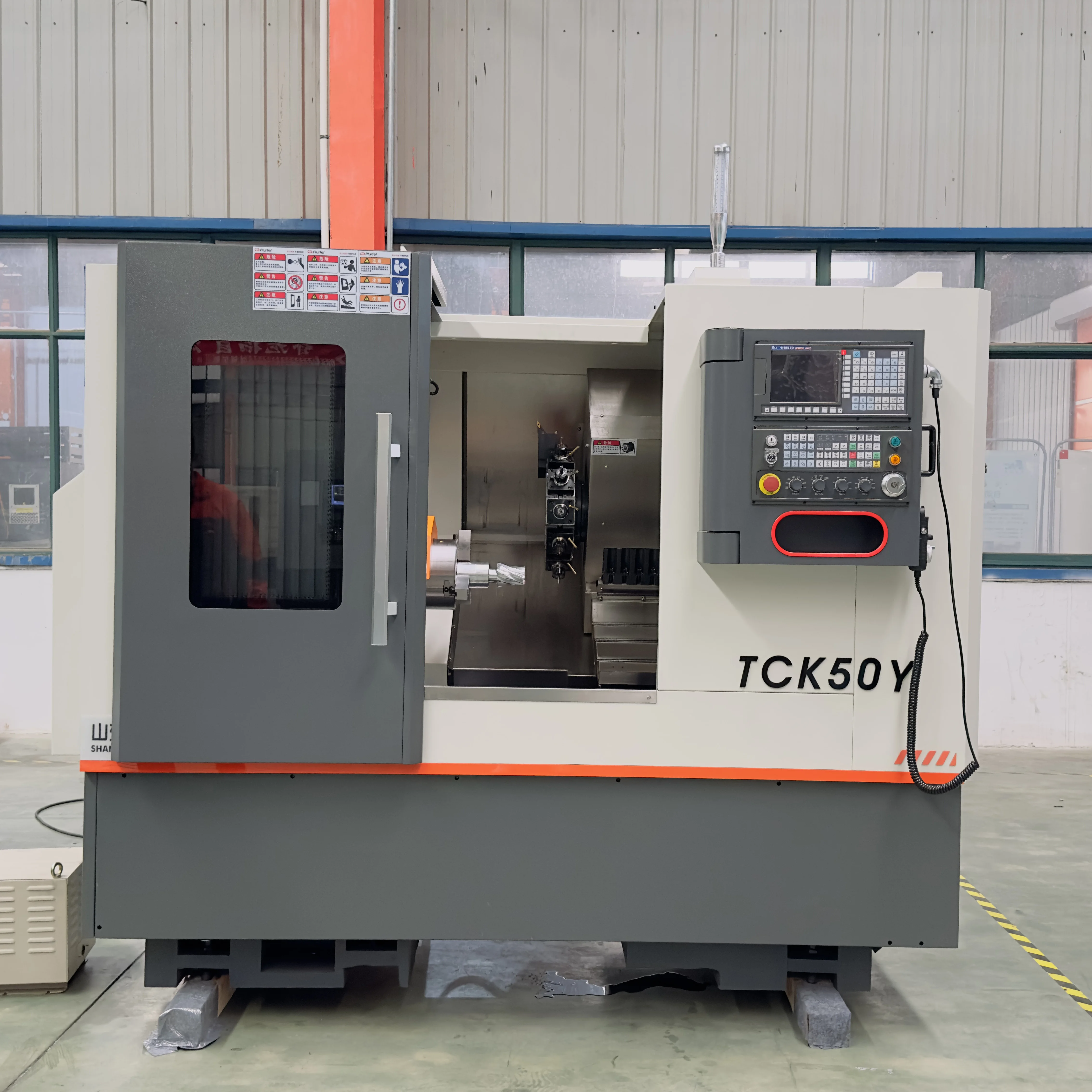 TCK50Y High Speed CNC Horizontal Lathe Compound Machine Tool Mitsubishi Control Slant Bed Design Efficient Turning Milling Fanuc