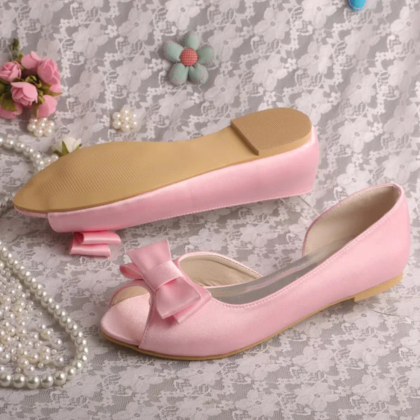 (22 Colors)Brand Name Plain Flat Bridal Shoes