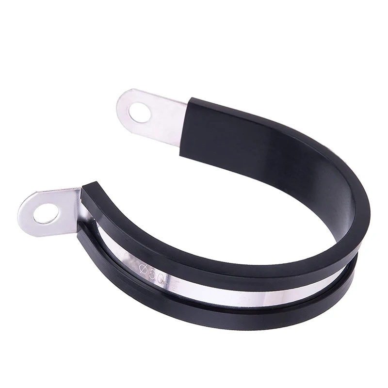 Rubber-lined P clip multi-gauge Stainless Steel cable-mounted hose clamp 6mm and 38mm 12/15/20mm 0.8mm in