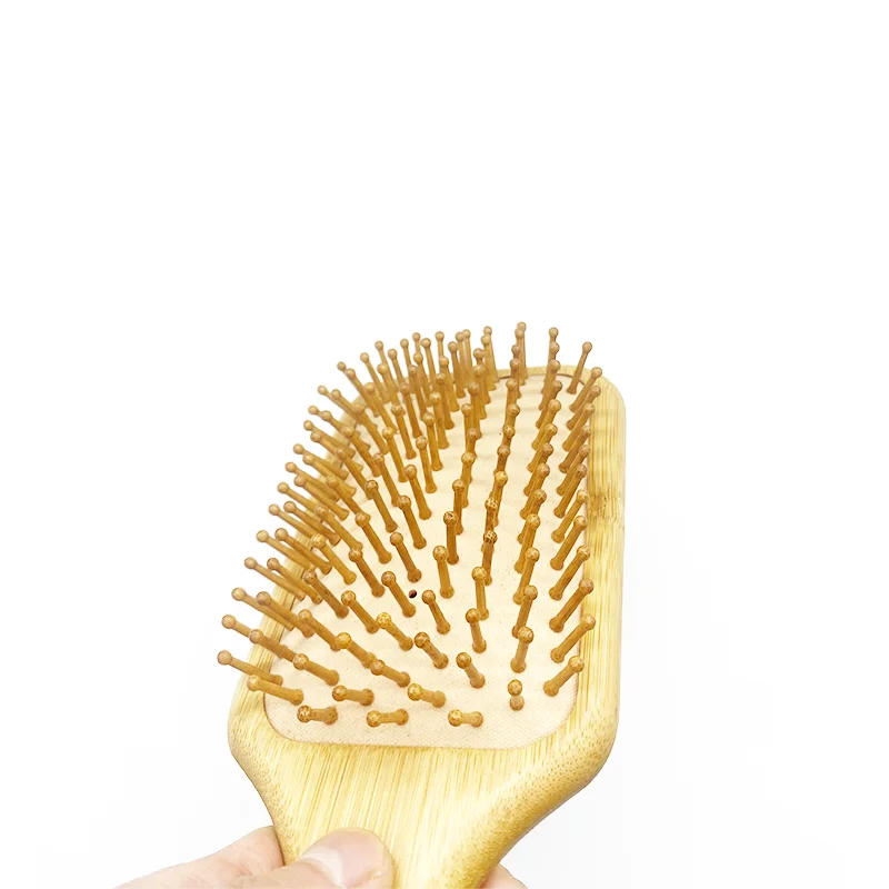 Eco-friendly Detangling Hair Brush Natural Paddle Scalp Massager Bamboo Hair Brush for Women Curly Hair