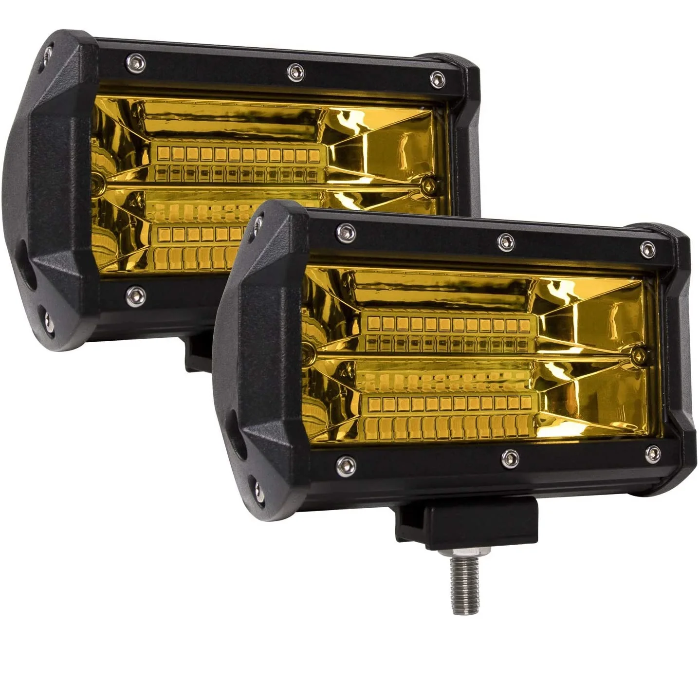 Желтая противотуманная фара 72 Вт, водонепроницаемая фара рабочего света для грузовиков, внедорожников, лодок, квадроциклов, внедорожников, светодиодная фара 5 дюймов