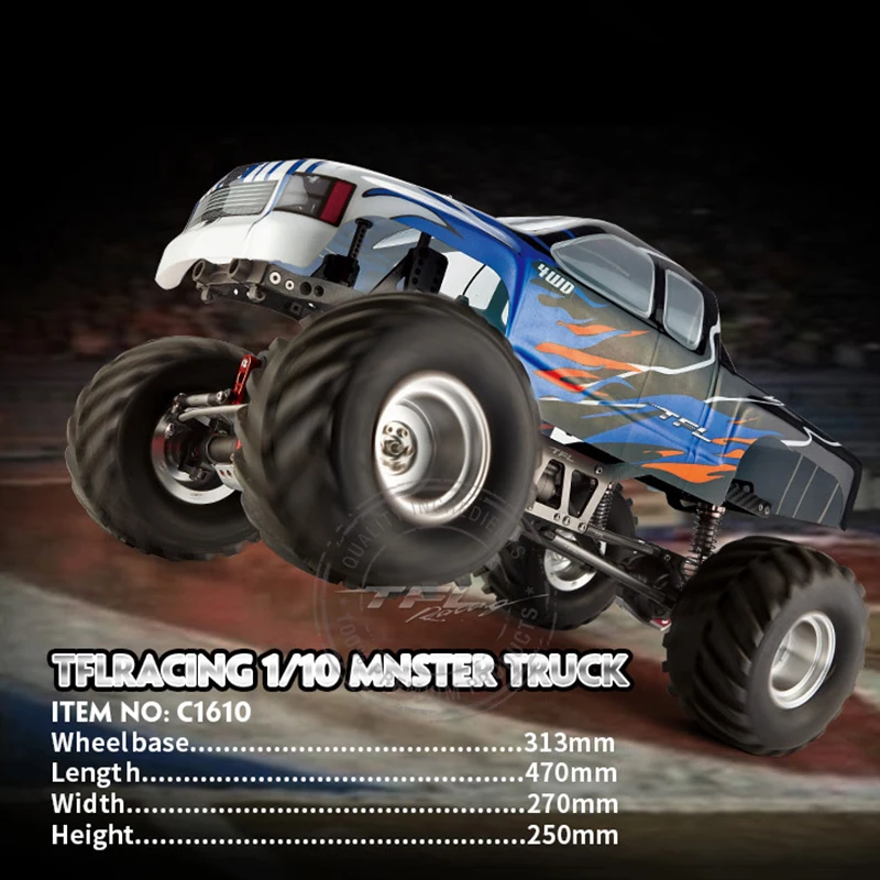 TFL 1/10 Racing RC Crawler Remote Control Monster Truck C1610 KIT Metal Chassis Outdoor Toys For Boy Gift TH05186-SMT6