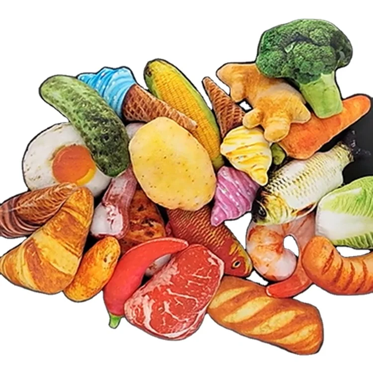 Factory wholesale soft vegetable realistic stuffed plush cut dog toys for pet