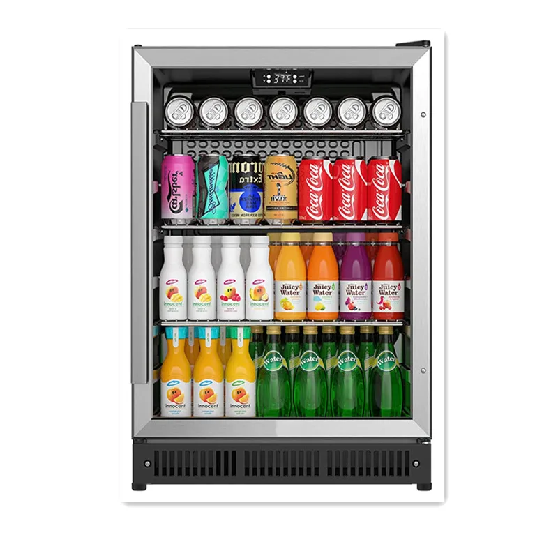 172 Cans Built in Beverage Refrigerator, Digital Temperature Control, White LED Interior Lighting, Stainless Steel