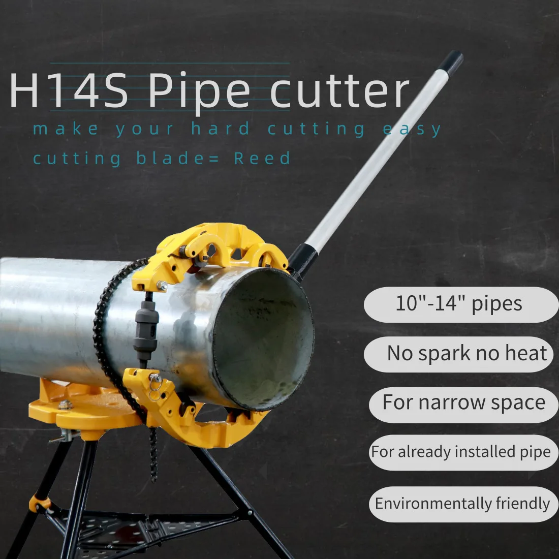 Hongli  hot sale galbanized exhaust manul pipe cutter for 36inch pipe