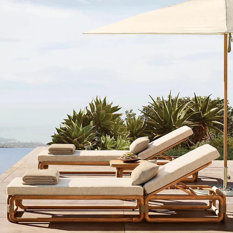 Sun Lounger Modern Terrace Leisure Patio Furniture Outdoor Furniture Teak Daybed